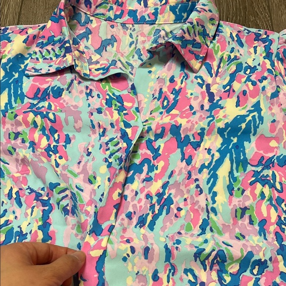 Colorful women’s blouse puffy sleeve size small - Picture 2 of 7